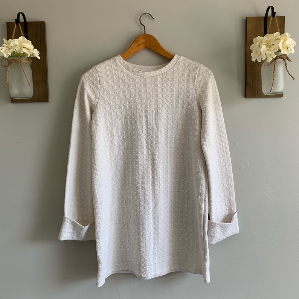 Leith Swiss dot sweater tunic dress